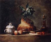 Jean Baptiste Simeon Chardin Style life with Brioche oil
